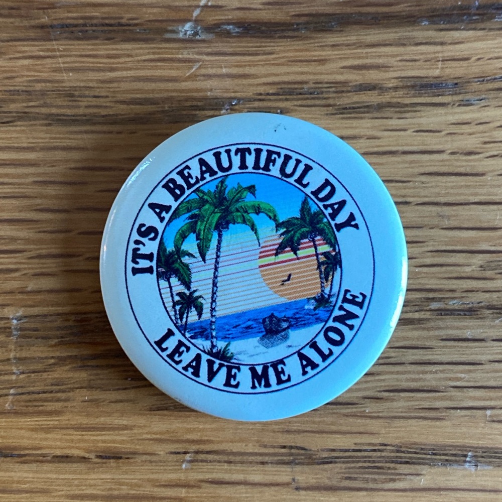 Round Button with Tropical Design